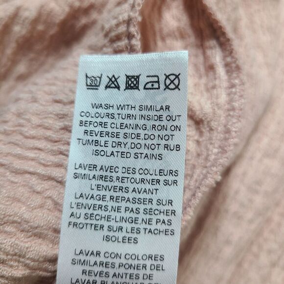 NEW ASOS Dress 8 Tall‎ Dusty Pink Textured Knit Short Sleeve V-Neck Pleated Midi - Picture 9 of 13